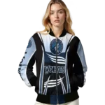 custom minnesota timberwolves mesh effect midnight blue black bomber jacket best selling