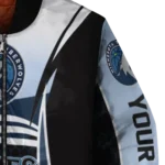 custom minnesota timberwolves mesh effect midnight blue black bomber jacket best selling
