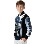 custom minnesota timberwolves mesh effect midnight blue black bomber jacket best selling