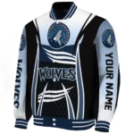 custom minnesota timberwolves mesh effect midnight blue black varsity jacket best selling.webp