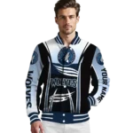 custom minnesota timberwolves mesh effect midnight blue black varsity jacket best selling.webp