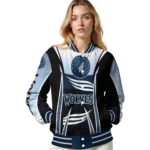 custom minnesota timberwolves mesh effect midnight blue black varsity jacket best selling.webp