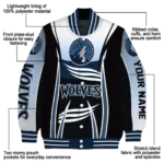 custom minnesota timberwolves mesh effect midnight blue black varsity jacket best selling.webp