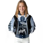 custom minnesota timberwolves mesh effect midnight blue black varsity jacket best selling.webp