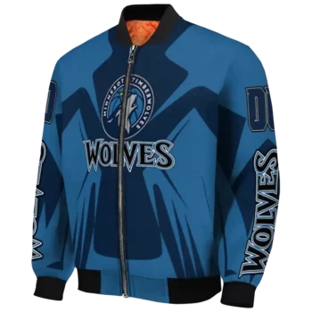 custom minnesota timberwolves spider mark midnight blue bomber jacket best selling
