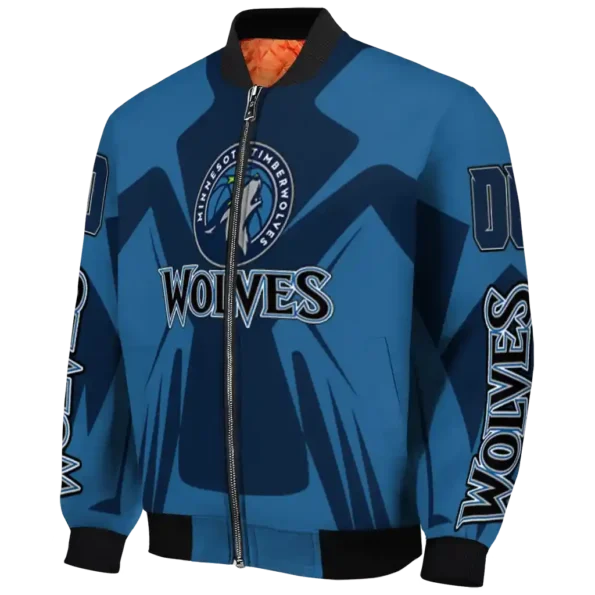custom minnesota timberwolves spider mark midnight blue bomber jacket best selling