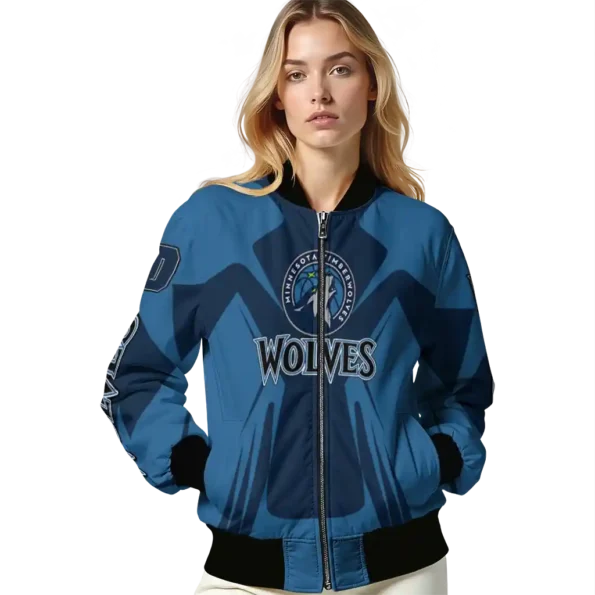 custom minnesota timberwolves spider mark midnight blue bomber jacket latest model