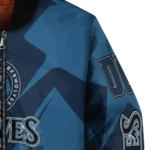 custom minnesota timberwolves spider mark midnight blue bomber jacket best selling