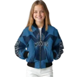 custom minnesota timberwolves spider mark midnight blue bomber jacket best selling