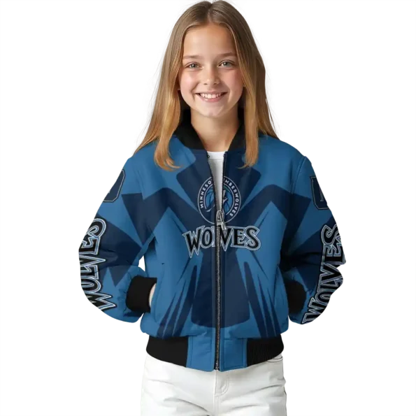custom minnesota timberwolves spider mark midnight blue bomber jacket top rated