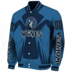 custom minnesota timberwolves spider mark midnight blue varsity jacket best selling.webp