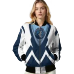 custom minnesota timberwolves v stripes midnight blue white bomber jacket best selling
