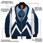 custom minnesota timberwolves v stripes midnight blue white bomber jacket best selling