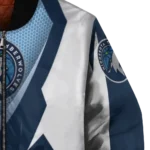 custom minnesota timberwolves v stripes midnight blue white bomber jacket best selling
