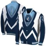 custom minnesota timberwolves v stripes midnight blue white varsity jacket best selling.webp