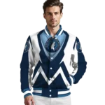 custom minnesota timberwolves v stripes midnight blue white varsity jacket best selling.webp