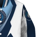 custom minnesota timberwolves v stripes midnight blue white varsity jacket best selling.webp