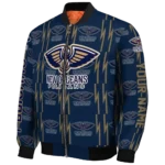 custom new orleans pelicans bolt stripe navy bomber jacket best selling