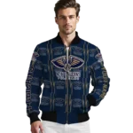 custom new orleans pelicans bolt stripe navy bomber jacket best selling