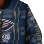 custom new orleans pelicans bolt stripe navy bomber jacket best selling