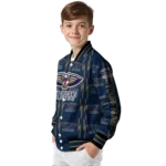 custom new orleans pelicans bolt stripe navy varsity jacket best selling.webp