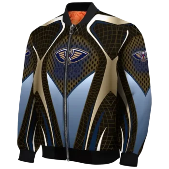 custom new orleans pelicans mesh chest black bomber jacket best selling