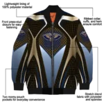 custom new orleans pelicans mesh chest black bomber jacket best selling