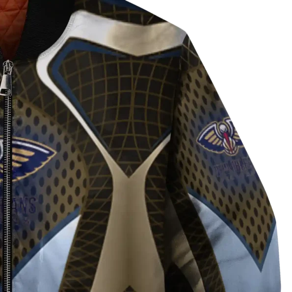 custom new orleans pelicans mesh chest black bomber jacket premium grade