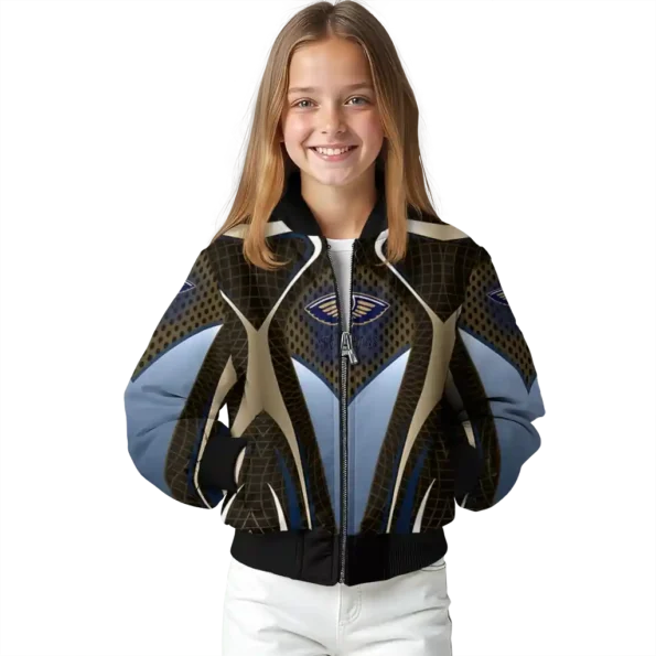 custom new orleans pelicans mesh chest black bomber jacket top rated