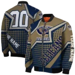 custom new orleans pelicans star burst navy bomber jacket best selling
