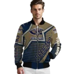 custom new orleans pelicans star burst navy bomber jacket best selling