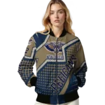 custom new orleans pelicans star burst navy bomber jacket best selling