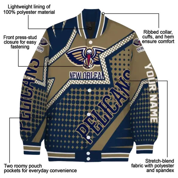 custom new orleans pelicans star burst navy varsity jacket new arrival.webp