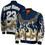 custom new orleans pelicans winged blaze navy white bomber jacket best selling