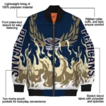 custom new orleans pelicans winged blaze navy white bomber jacket best selling