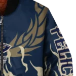 custom new orleans pelicans winged blaze navy white bomber jacket best selling
