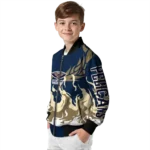custom new orleans pelicans winged blaze navy white bomber jacket best selling