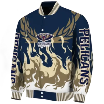 custom new orleans pelicans winged blaze navy white varsity jacket best selling.webp