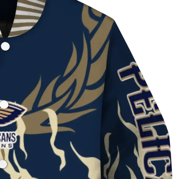 custom new orleans pelicans winged blaze navy white varsity jacket premium grade.webp