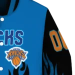 custom new york knicks flame border blue black varsity jacket best selling.webp