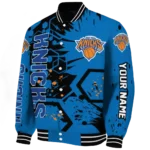 custom new york knicks hexagon cluster blue black varsity jacket best selling.webp