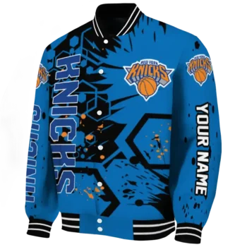 custom new york knicks hexagon cluster blue black varsity jacket best selling.webp