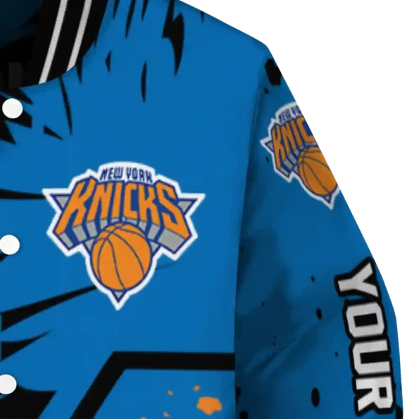 custom new york knicks hexagon cluster blue black varsity jacket premium grade.webp