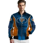 custom new york knicks power plate blue bomber jacket best selling