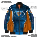 custom new york knicks power plate blue bomber jacket best selling