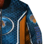 custom new york knicks power plate blue bomber jacket best selling