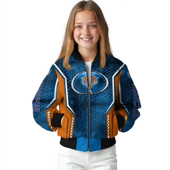 custom new york knicks power plate blue bomber jacket top rated