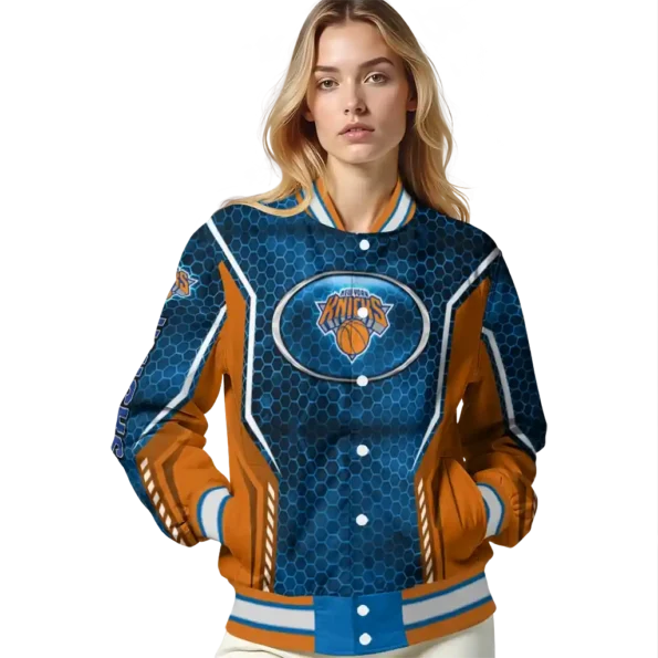 custom new york knicks power plate blue varsity jacket latest model.webp