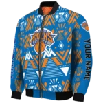 custom new york knicks pyramid shapes blue bomber jacket best selling