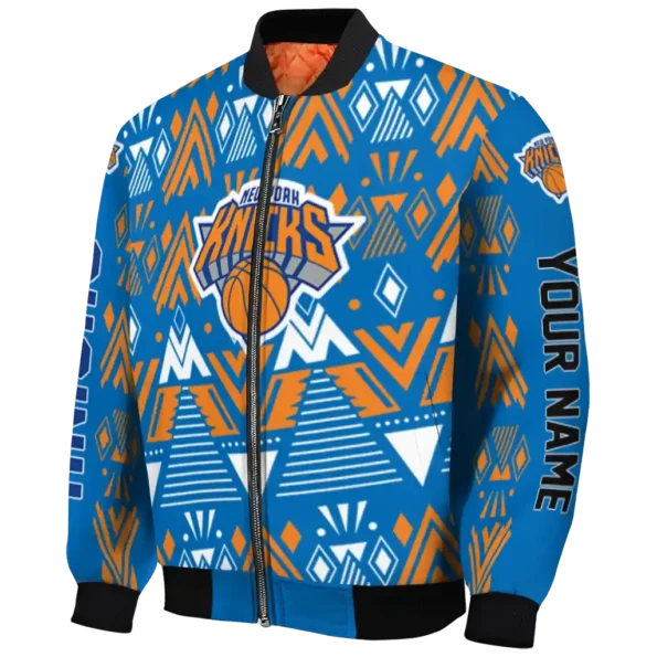 custom new york knicks pyramid shapes blue bomber jacket best selling